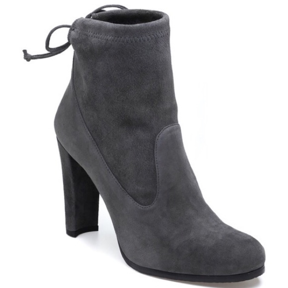 Stuart Weitzman Glove Grey Suede Booties